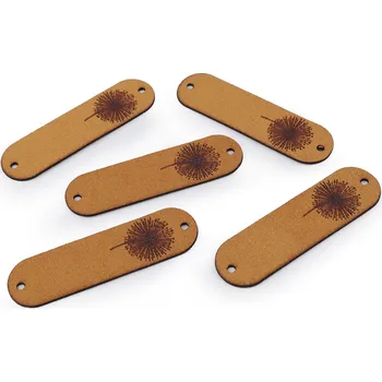 Dárková visačka Pro Háčkování Hand Made štítek z eko kůže hořčicový