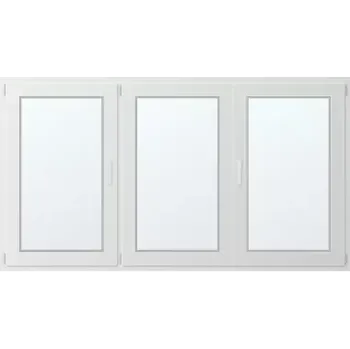 Okno Trojkřídlé plastové okno se štulpem, vlevo otevíravo sklopné 220x120