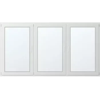 Okno Trojkřídlé plastové okno se sloupkem, vlevo otevíravo sklopné 280x140