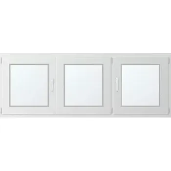 Okno Trojkřídlé plastové okno se štulpem, vpravo otevíravo sklopné 210x80