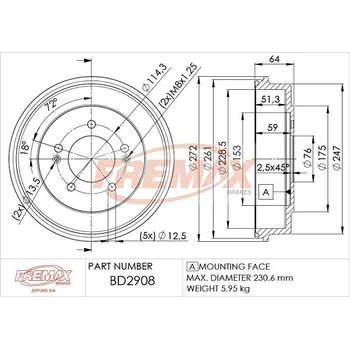 Brzdový buben Brzdový buben, BD-2908
