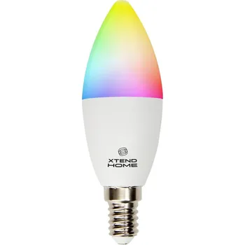 Žárovka Xtend Home smart LED žárovka, E14, RGB+W, 4.8W, 450lm, barevná, stmívatelná, WiFi, Tuya