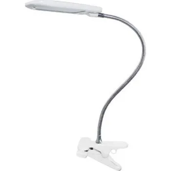 Svítilna LED stolní lampička s vypínačem a klipem BAZ 5W/230V 4000K/340Lm/120°/IP20, bílá