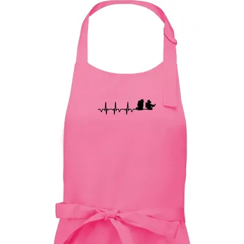 Kuchyňská zástěra EKG hasiči - Pánská zástěra na vaření - Univerzální velikost ( Růžová )