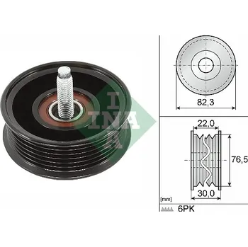 Vratná/vodicí kladka, klínový žebrový řemen, 532 0922 10