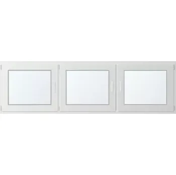 Okno Trojkřídlé plastové okno se sloupkem, vlevo otevíravo sklopné 240x80