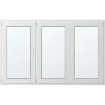 Okno Trojkřídlé plastové okno se štulpem, vlevo otevíravo sklopné 210x130