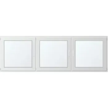 Okno Trojkřídlé plastové okno se sloupkem, vlevo otevíravo sklopné 290x100