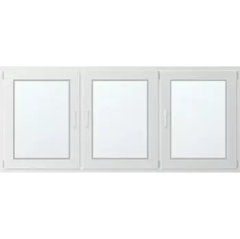 Okno Trojkřídlé plastové okno se sloupkem, vpravo otevíravo sklopné 220x90