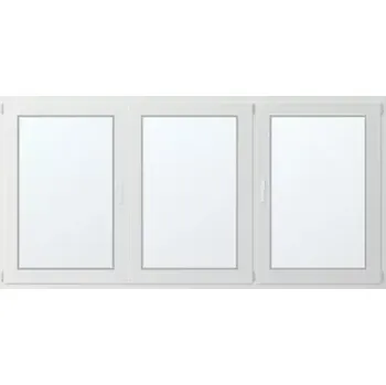 Okno Trojkřídlé plastové okno se štulpem, vpravo otevíravo sklopné 260x130