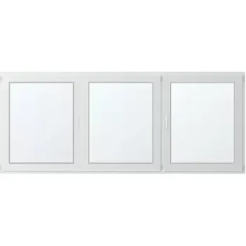 Okno Trojkřídlé plastové okno se štulpem, vpravo otevíravo sklopné 300x120