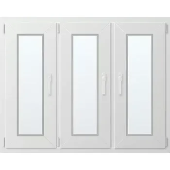 Okno Trojkřídlé plastové okno se sloupkem, vlevo otevíravo sklopné 130x90
