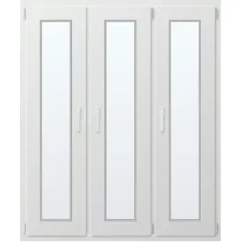 Okno Trojkřídlé plastové okno se sloupkem, vpravo otevíravo sklopné 140x130