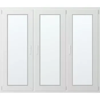 Okno Trojkřídlé plastové okno se sloupkem, vpravo otevíravo sklopné 180x140