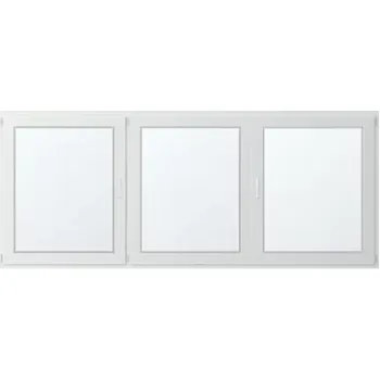 Okno Trojkřídlé plastové okno se štulpem, vlevo otevíravo sklopné 300x120