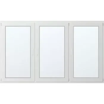 Okno Trojkřídlé plastové okno se sloupkem, vpravo otevíravo sklopné 240x150