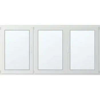 Okno Trojkřídlé plastové okno se štulpem, vlevo otevíravo sklopné 240x130