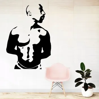 Samolepící dekorace Rapper Tupac Shakur - vinylová samolepka na zeď 80x55cm