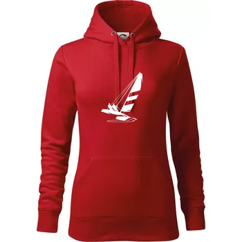 Dámská mikina Katamarán na vodě - Mikina dámská Cape s kapucí - S ( Červená )