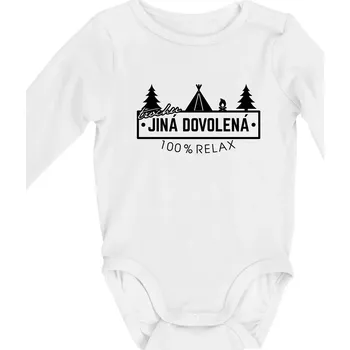 Trochu jiná dovolená stan - Body kojenecké s dlouhým rukávem - Dlouhý r. 3-6 měs ( Bílá )