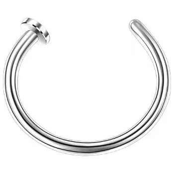 Piercing PIERCING Stříbrný kroužek do nosu O-kroužek Nostril Titanový plíšek 0,8/8