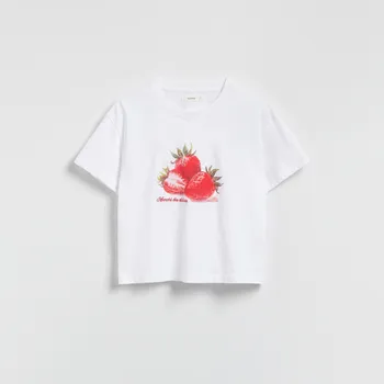 Dámské tričko Reserved - Tričko s potiskem - bílá - 552GA-00X - 552GA-00X-M