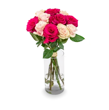 umělá květina Kytice růžových růží Rebecca 11 stonků – Belles Fleurs