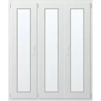 Okno Trojkřídlé plastové okno se štulpem, vlevo otevíravo sklopné 140x130