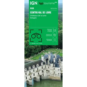 IGN mapa Centre,Val de Loire, Château de la Loire, Sologne 1:250 t.