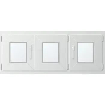 Okno Trojkřídlé plastové okno se štulpem, vpravo otevíravo sklopné 130x60