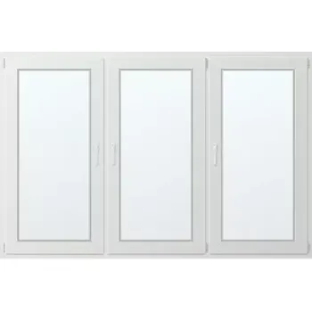 Okno Trojkřídlé plastové okno se sloupkem, vpravo otevíravo sklopné 220x160