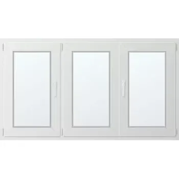 Okno Trojkřídlé plastové okno se štulpem, vlevo otevíravo sklopné 170x100