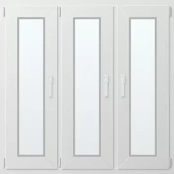 Okno Trojkřídlé plastové okno se sloupkem, vlevo otevíravo sklopné 130x130