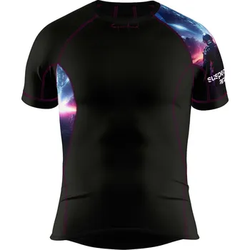 Pánské funkční triko krátký rukáv SPACE MAN černá Bamboo Ultra - Vínová / 3XL