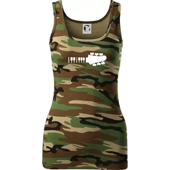 Klávesy a kytara - Dámské Maskáčové tílko - 2XL ( Hnědý maskáč )