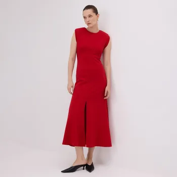 Dámské šaty Reserved - Midi šaty s rozparkem - červená - 963GA-33X - 963GA-33X-S