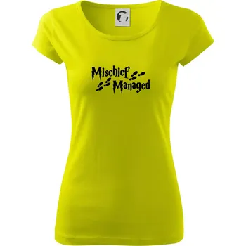 Dámské tričko Harry - Mischief Managed - Dámské triko Pure - M ( Limetková )