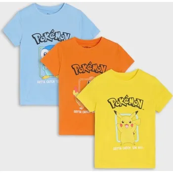 Dětská móda Sinsay - Trička 3 kusy Pokémon - vícebarevná - 8996C-MLC - 8996C-MLC-140