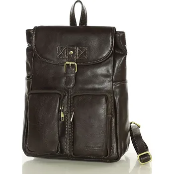 Městský batoh Dámský městský kožený batoh A4 retro styl Barva: Tmavě Hnědá