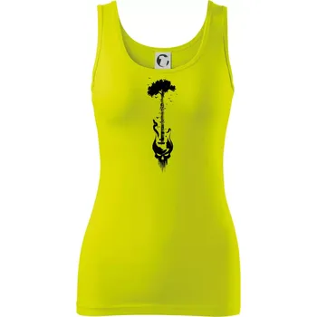 Kytara strom a lebka - Dámské tílko - M ( Limetková )