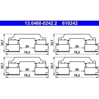 Brzdový kotouč Sada příslušenství, obložení kotoučové brzdy, 13.0460-0242.2