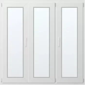 Okno Trojkřídlé plastové okno se štulpem, vpravo otevíravo sklopné 140x140