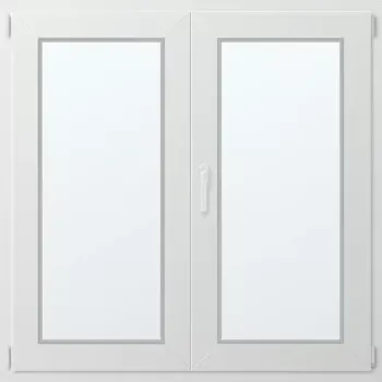 Okno Dvoukřídlé plastové okno pravé 130x130