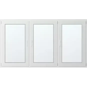 Okno Trojkřídlé plastové okno se sloupkem, vpravo otevíravo sklopné 220x120