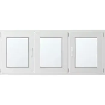 Okno Trojkřídlé plastové okno se štulpem, vpravo otevíravo sklopné 180x70