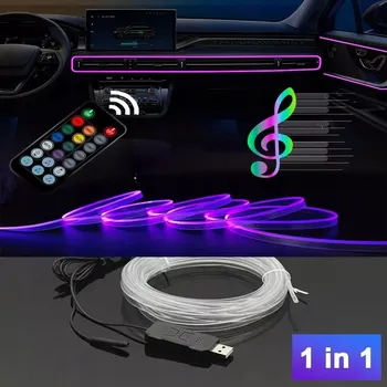 Osvětlení interiéru vozidel LED RGB Ambientní Osvětlení Optickými Vlákny pro Interiér Auta 3M