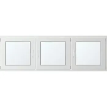 Okno Trojkřídlé plastové okno se sloupkem, vpravo otevíravo sklopné 230x80