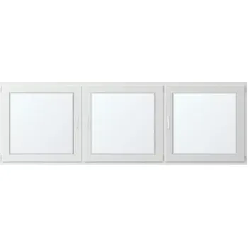 Okno Trojkřídlé plastové okno se sloupkem, vpravo otevíravo sklopné 300x90