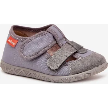 Chlapecké bačkory Boto Dětské pantofle Milami na suchý zip šedé Reathiana Milami šedá 3391597