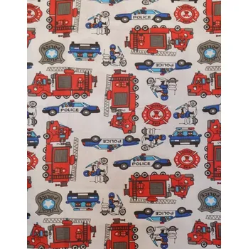 Bavlněná česká látka šíře 160cm - Policie a hasiči (50cm)